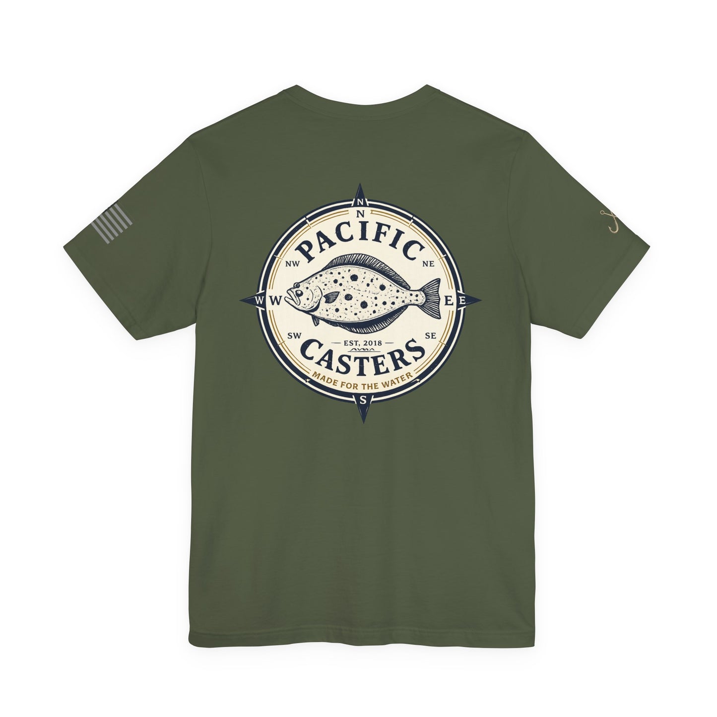 Pacific Casters Fishing T-Shirt – Vintage Fish Compass Logo Tee