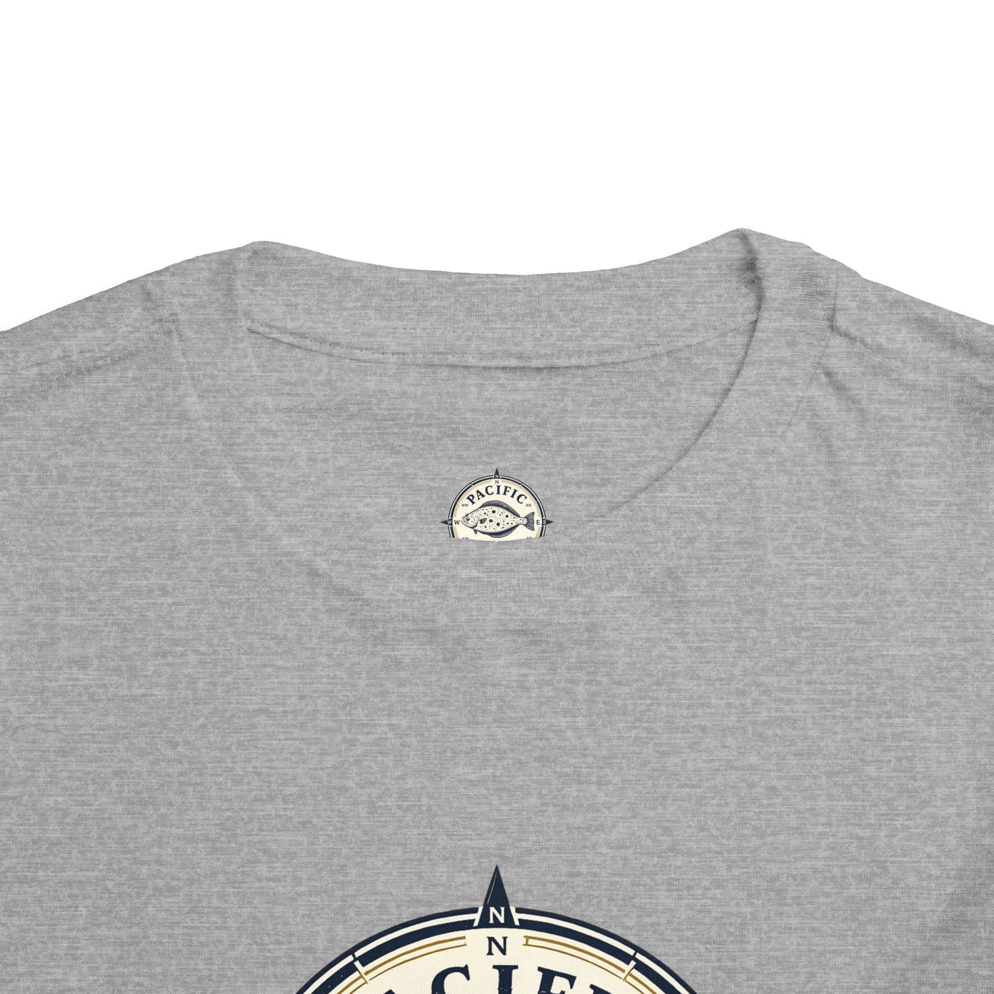 Pacific Casters Compass Halibut Toddler T-Shirt | Kids Fishing Shirt | Youth Angler Tee |