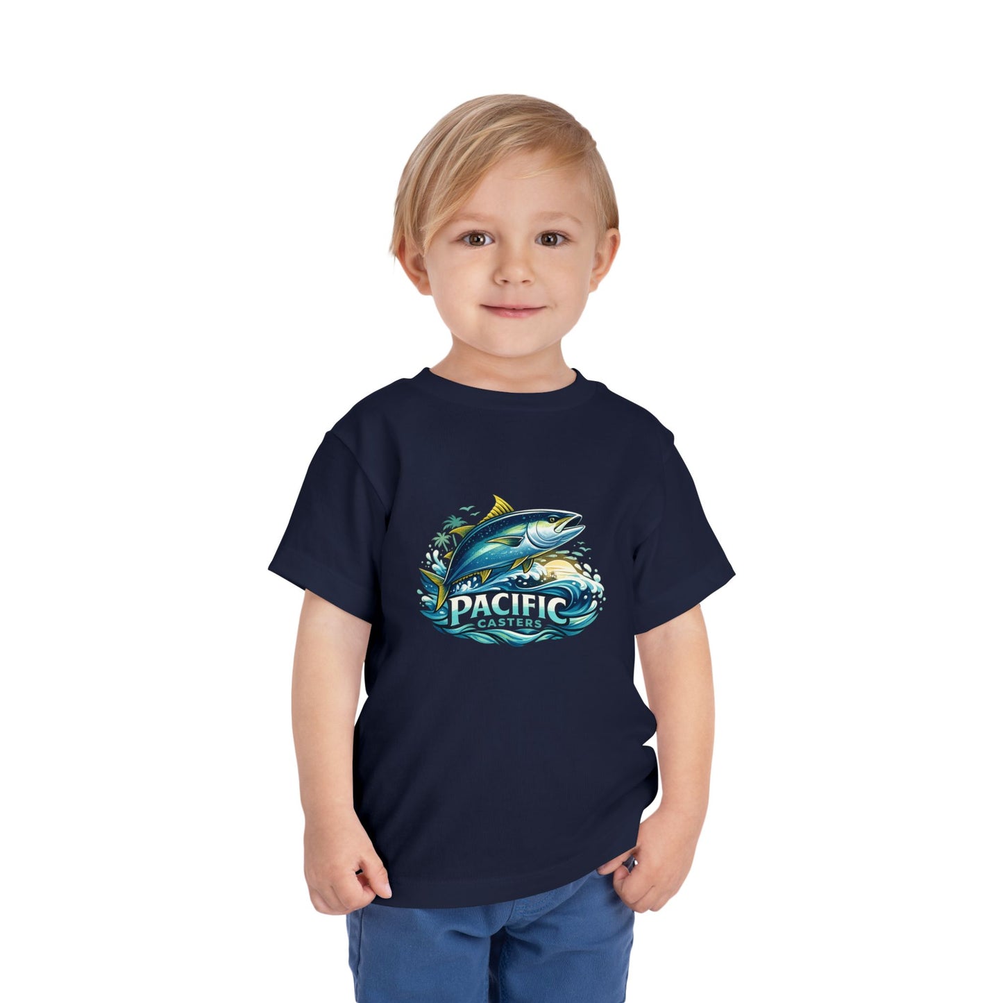 Pacific Casters Toddler Bluefin Tuna Fishing T-Shirt | Soft Coastal Kids Tee