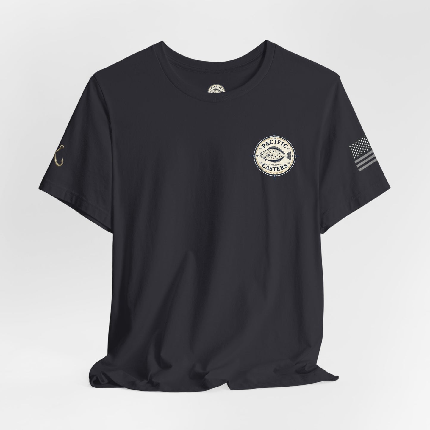 Pacific Casters Fishing T-Shirt – Vintage Fish Compass Logo Tee