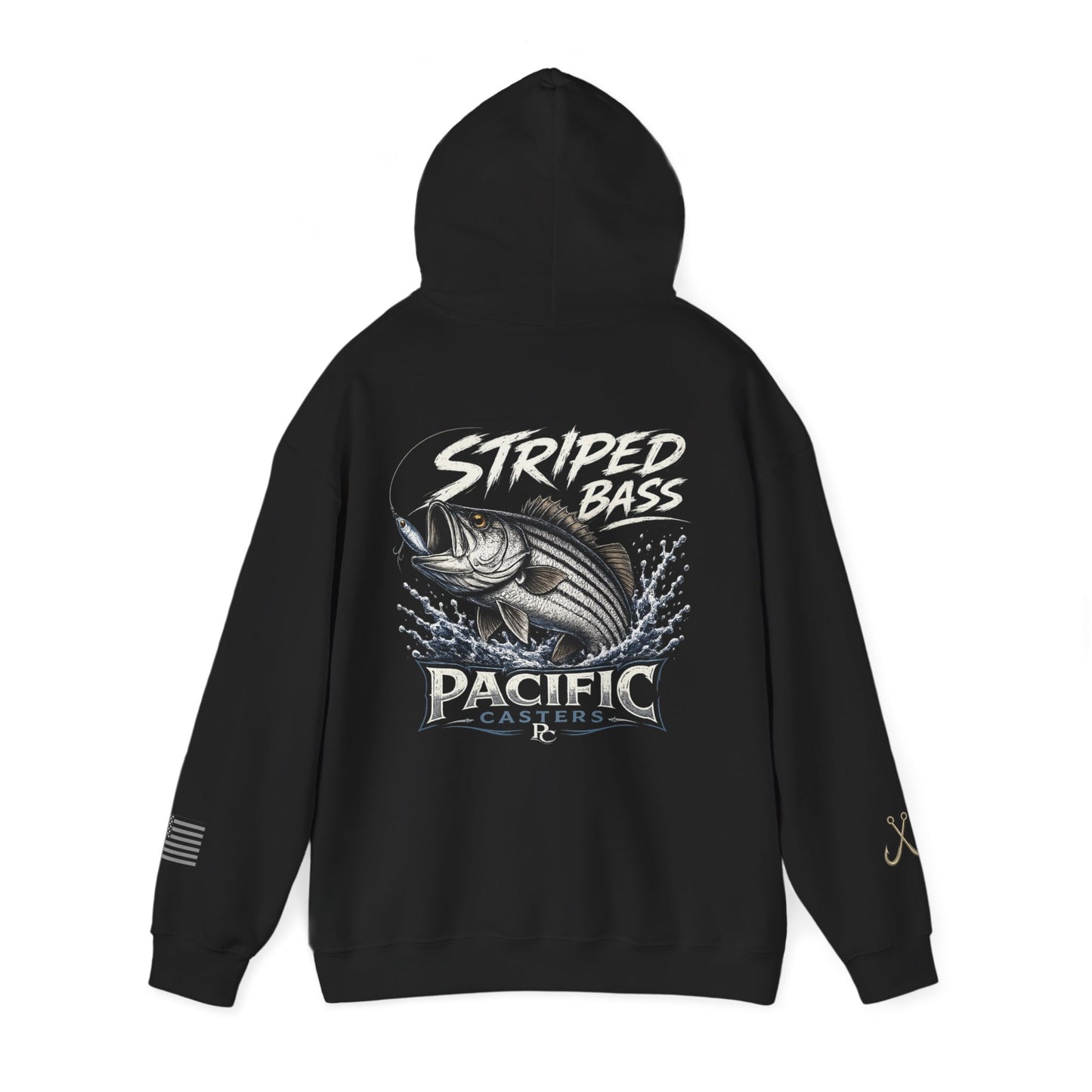 Striped Bass Fishing Hoodie — Pacific Catcher Graphic Sweatshirt