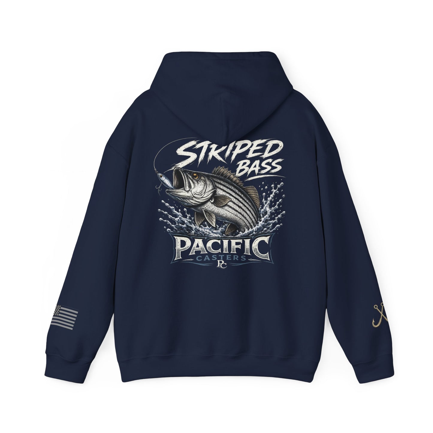Striped Bass Fishing Hoodie — Pacific Catcher Graphic Sweatshirt
