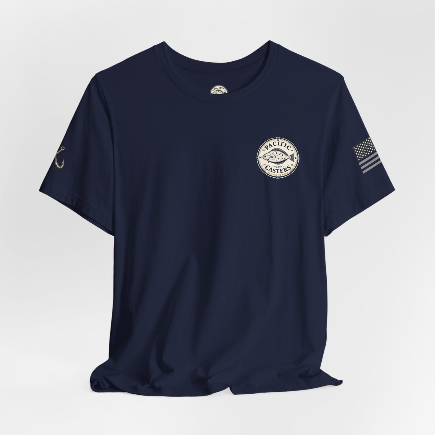 Pacific Casters Fishing T-Shirt – Vintage Fish Compass Logo Tee