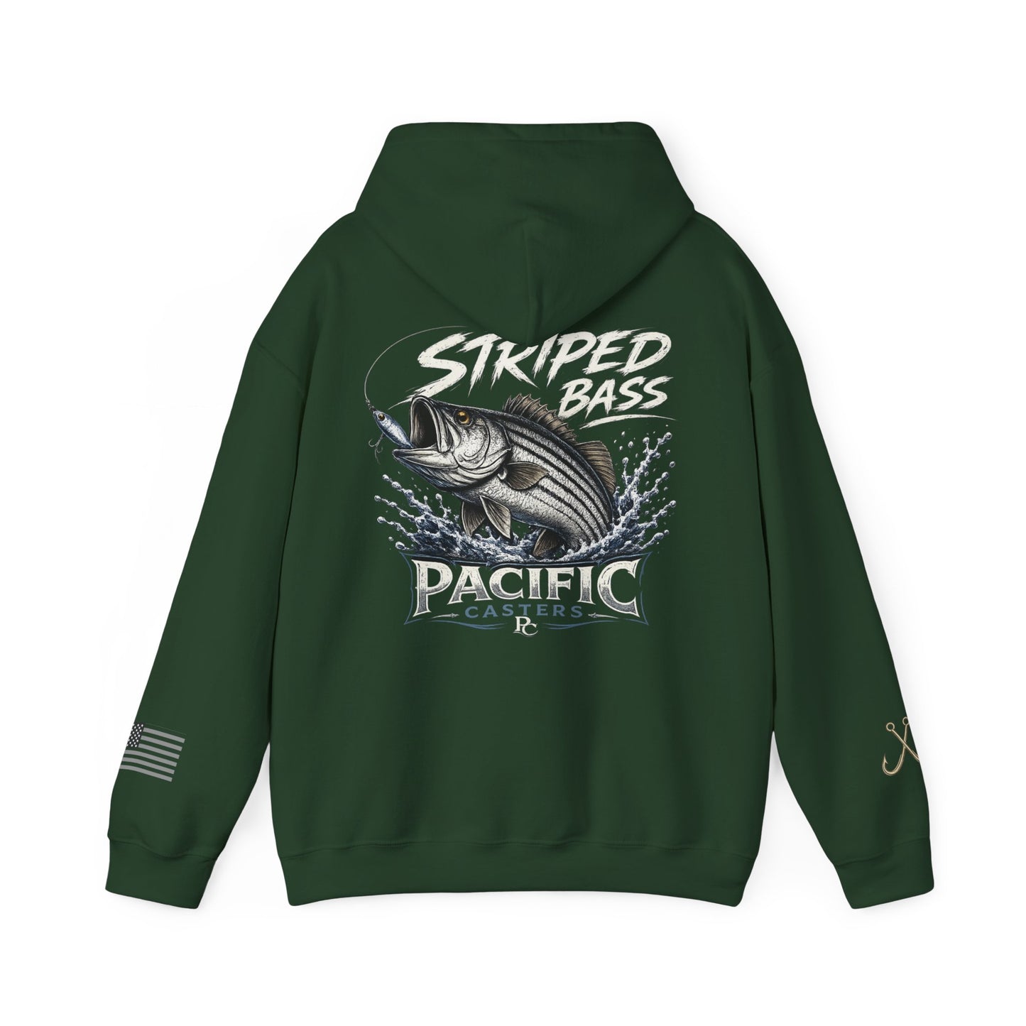 Striped Bass Fishing Hoodie — Pacific Catcher Graphic Sweatshirt