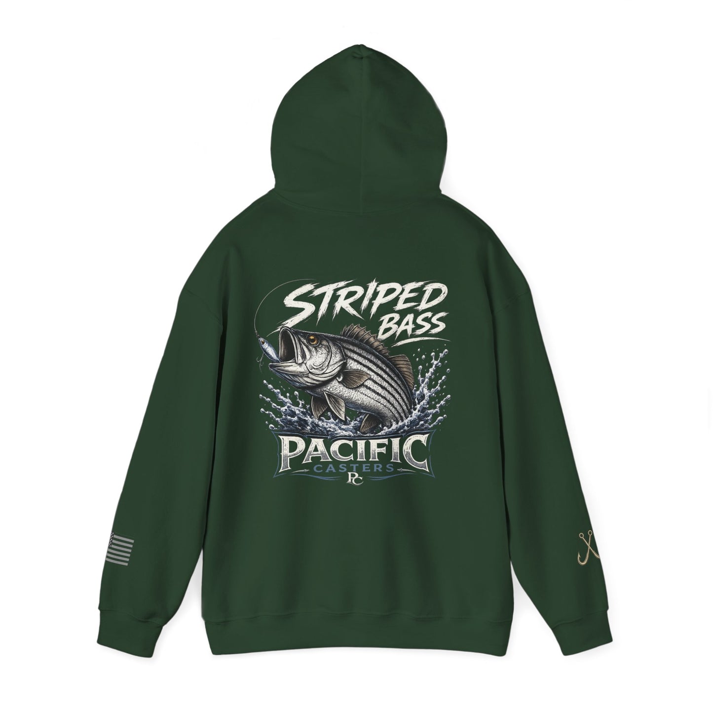 Striped Bass Fishing Hoodie — Pacific Catcher Graphic Sweatshirt