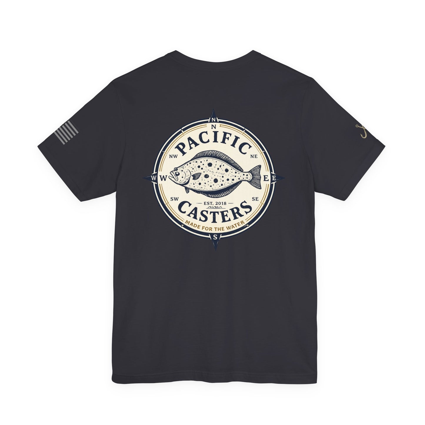 Pacific Casters Fishing T-Shirt – Vintage Fish Compass Logo Tee