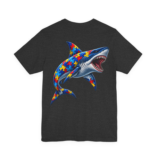 Pacific Casters Autism Awareness Shark Tee – Same Water, Different Perspective