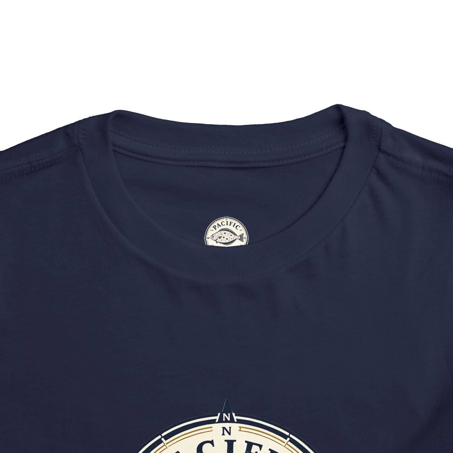 Pacific Casters Compass Halibut Toddler T-Shirt | Kids Fishing Shirt | Youth Angler Tee |