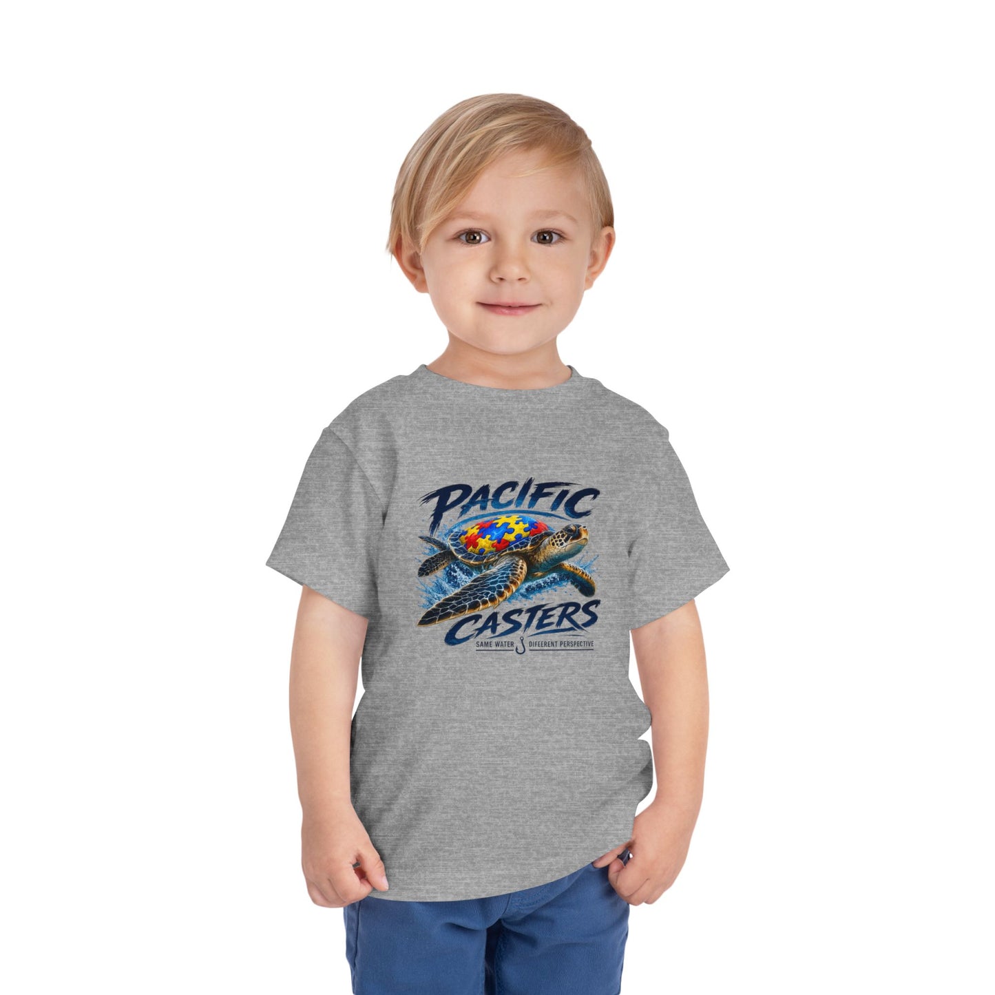 Autism Awareness Sea Turtle Toddler T-Shirt | Same Water, Different Perspective
