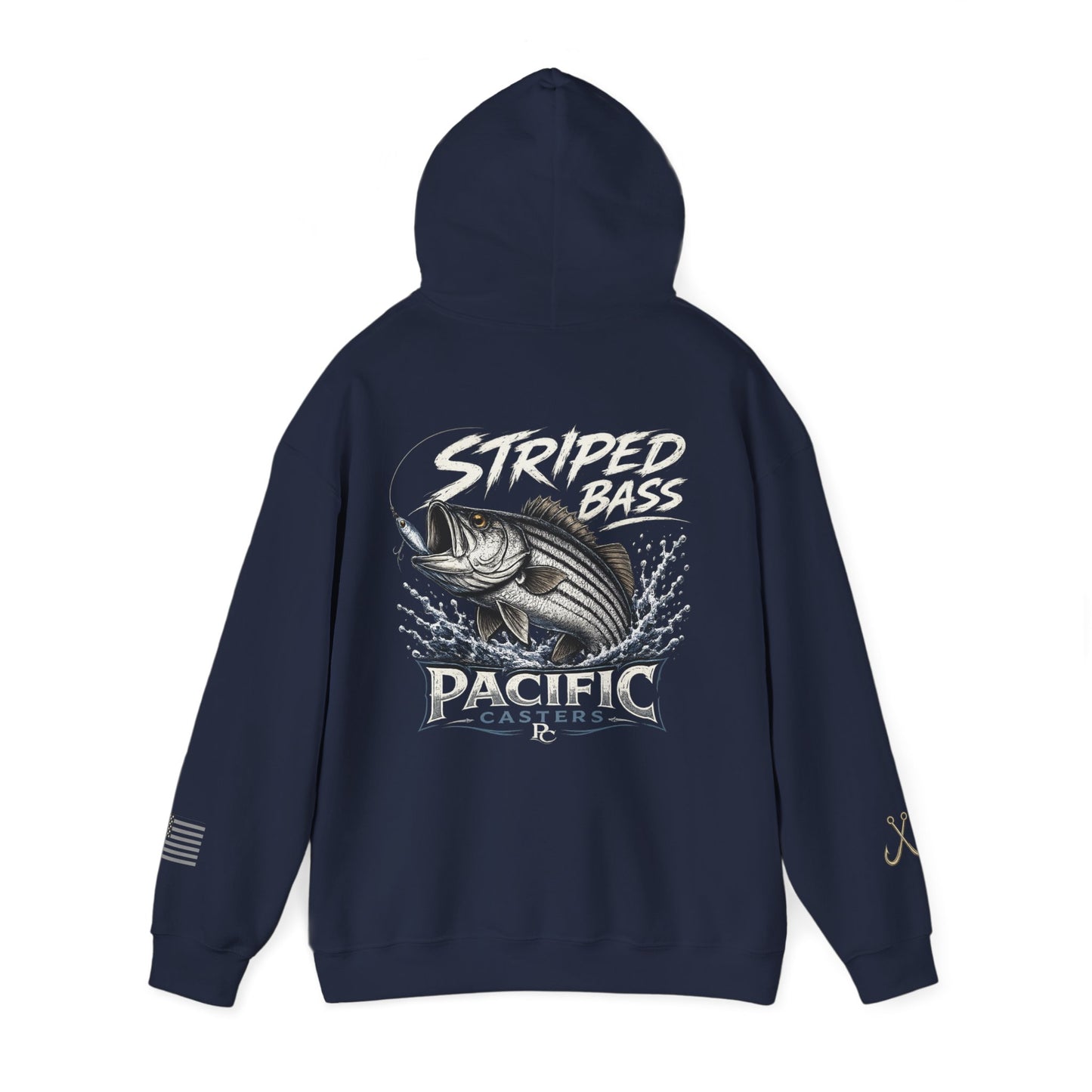 Striped Bass Fishing Hoodie — Pacific Catcher Graphic Sweatshirt
