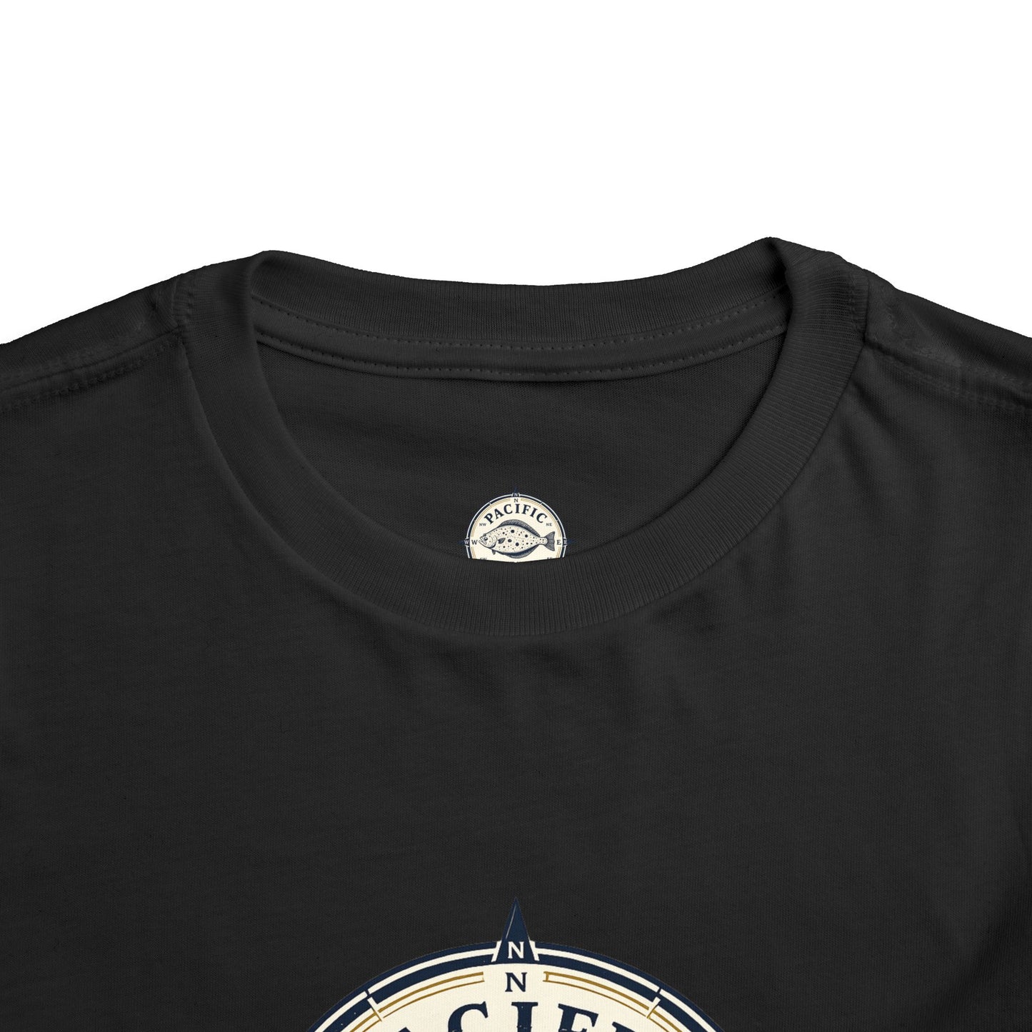 Pacific Casters Compass Halibut Toddler T-Shirt | Kids Fishing Shirt | Youth Angler Tee |