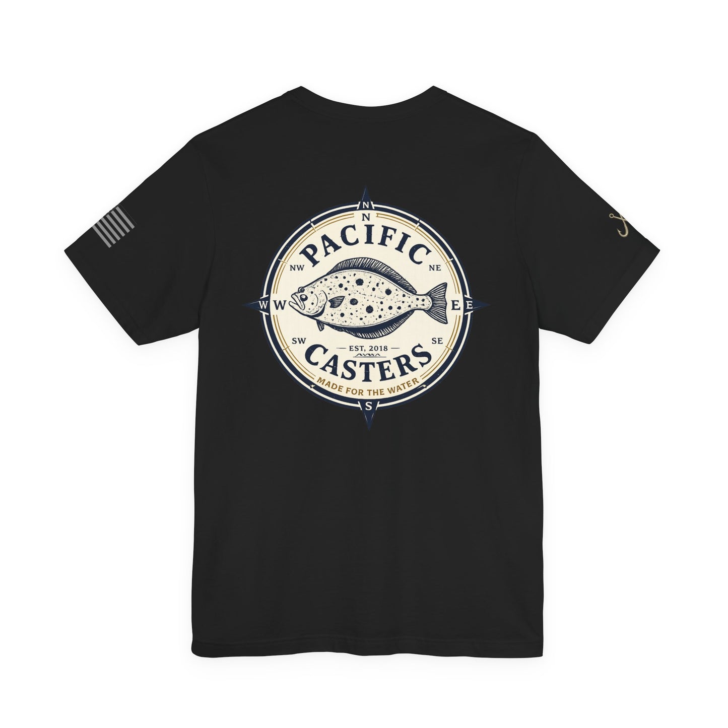 Pacific Casters Fishing T-Shirt – Vintage Fish Compass Logo Tee