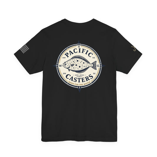 Pacific Casters Fishing T-Shirt – Vintage Fish Compass Logo Tee