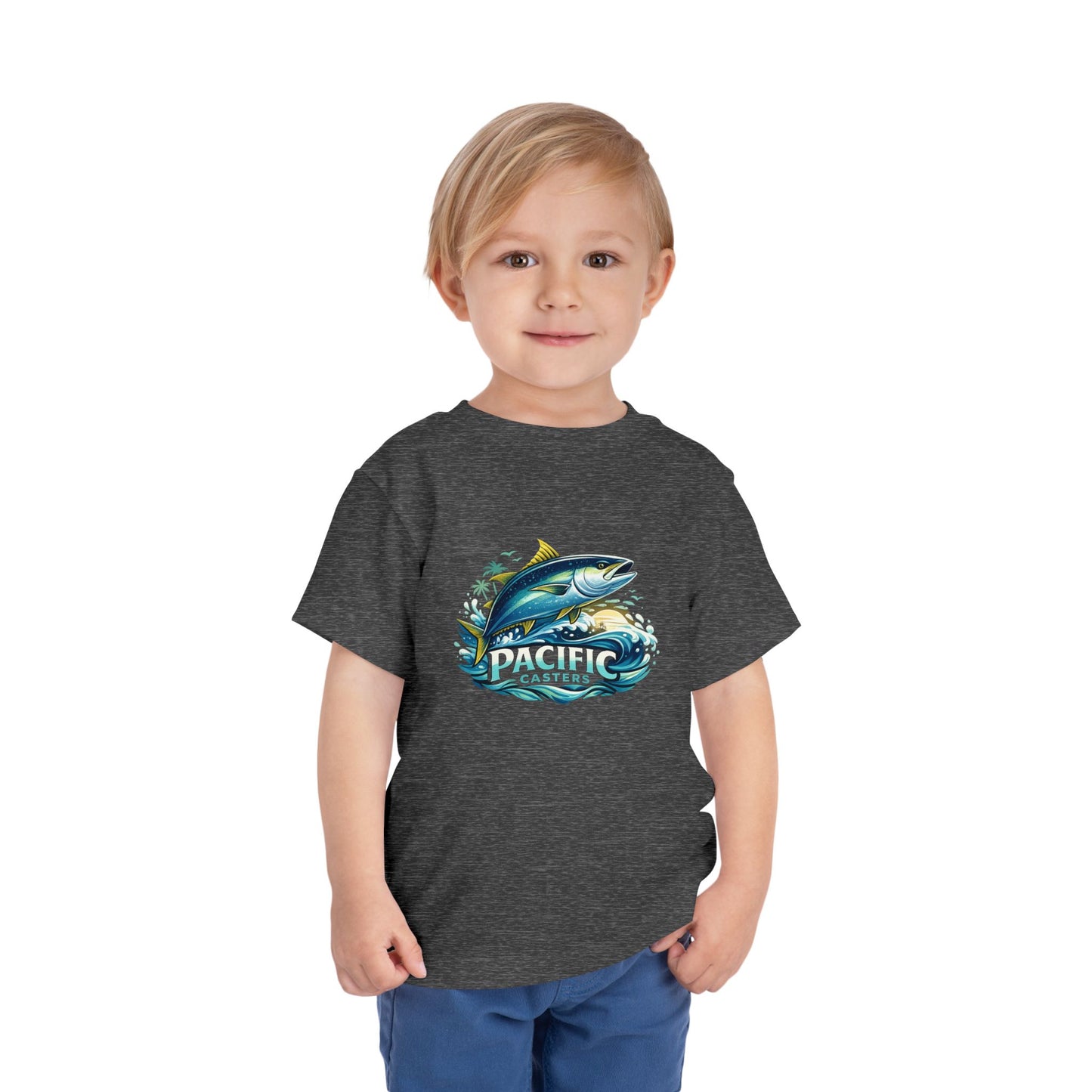 Pacific Casters Toddler Bluefin Tuna Fishing T-Shirt | Soft Coastal Kids Tee