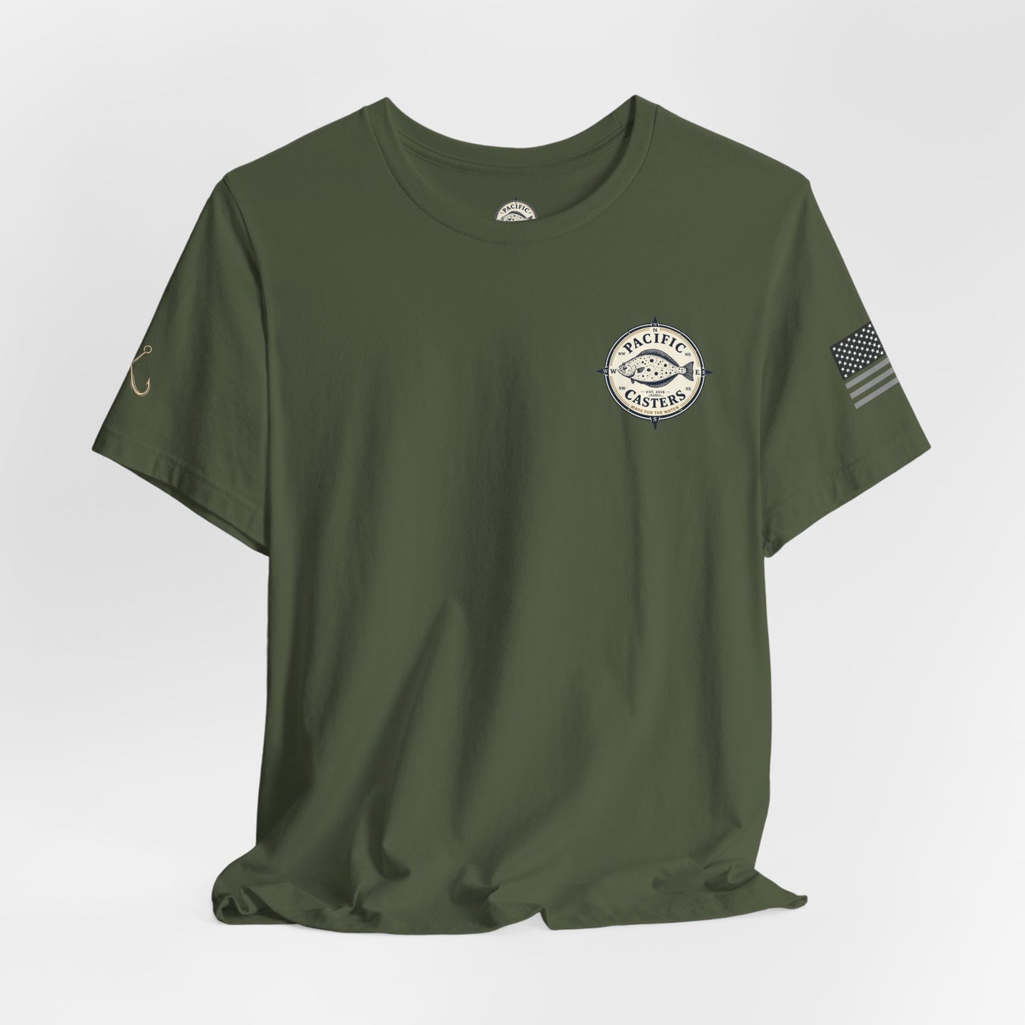 Pacific Casters Fishing T-Shirt – Vintage Fish Compass Logo Tee