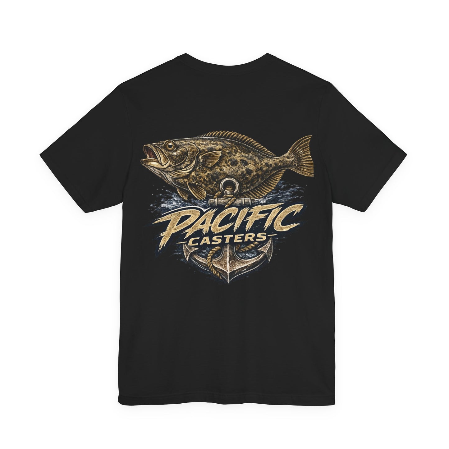 Fishing T-Shirt — 'Pacific Casters' Halibut T-Shirt