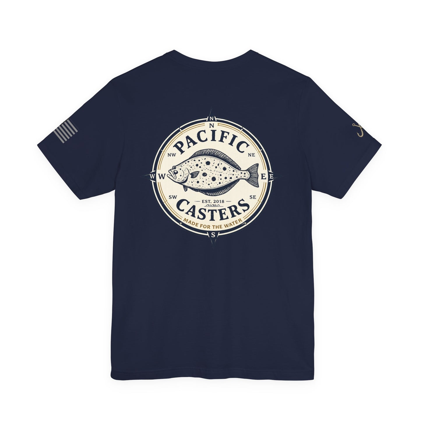 Pacific Casters Fishing T-Shirt – Vintage Fish Compass Logo Tee