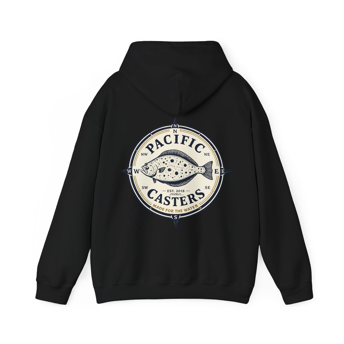Pacific Casters Compass Fishing Hoodie | Coastal Angler Pullover Sweatshirt