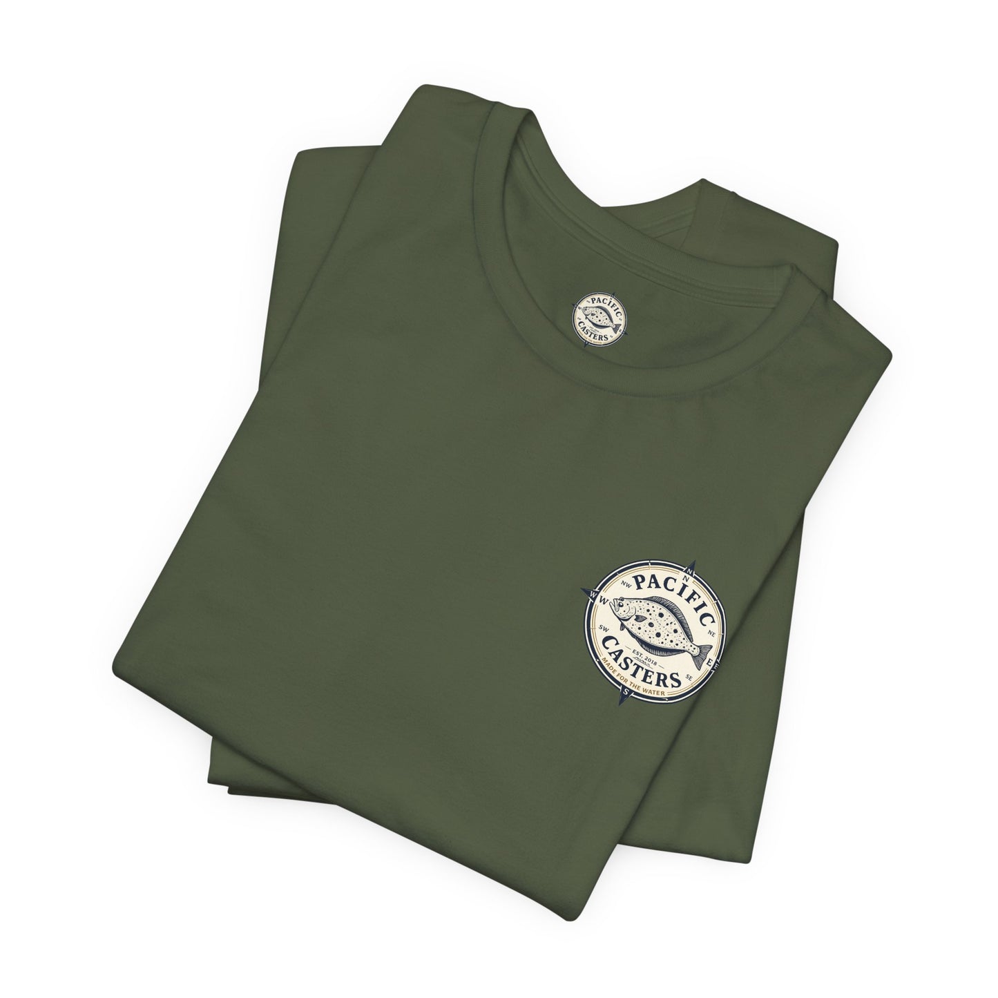 Pacific Casters Fishing T-Shirt – Vintage Fish Compass Logo Tee