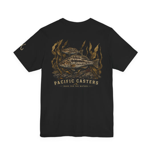 Pacific Casters Fishing Tee — Vintage Kelp & Fish Graphic T-Shirt
