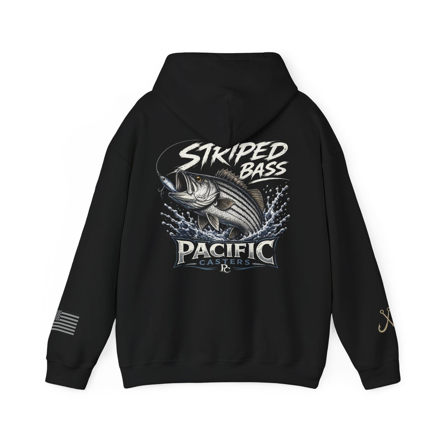 Striped Bass Fishing Hoodie — Pacific Catcher Graphic Sweatshirt