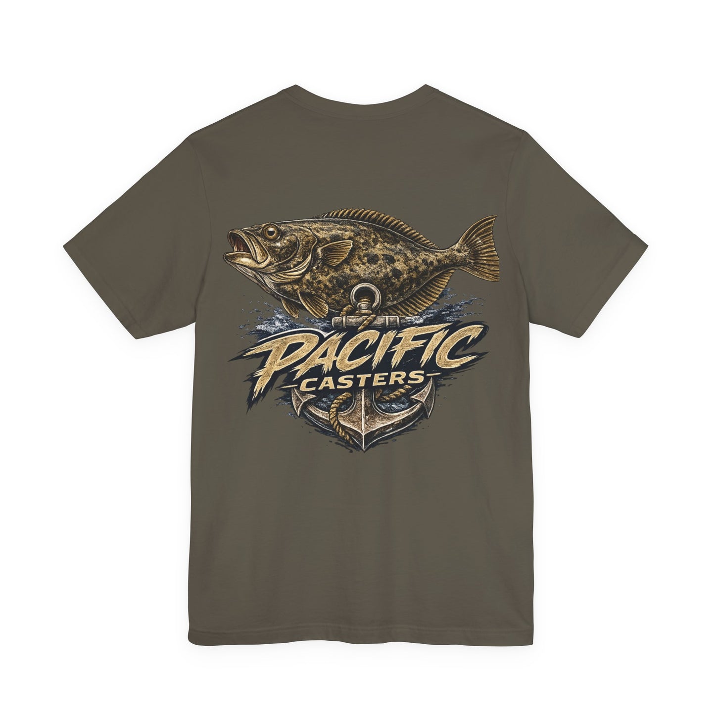 Fishing T-Shirt — 'Pacific Casters' Halibut T-Shirt