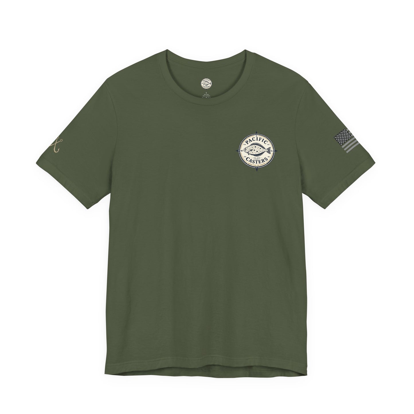 Pacific Casters Fishing T-Shirt – Vintage Fish Compass Logo Tee