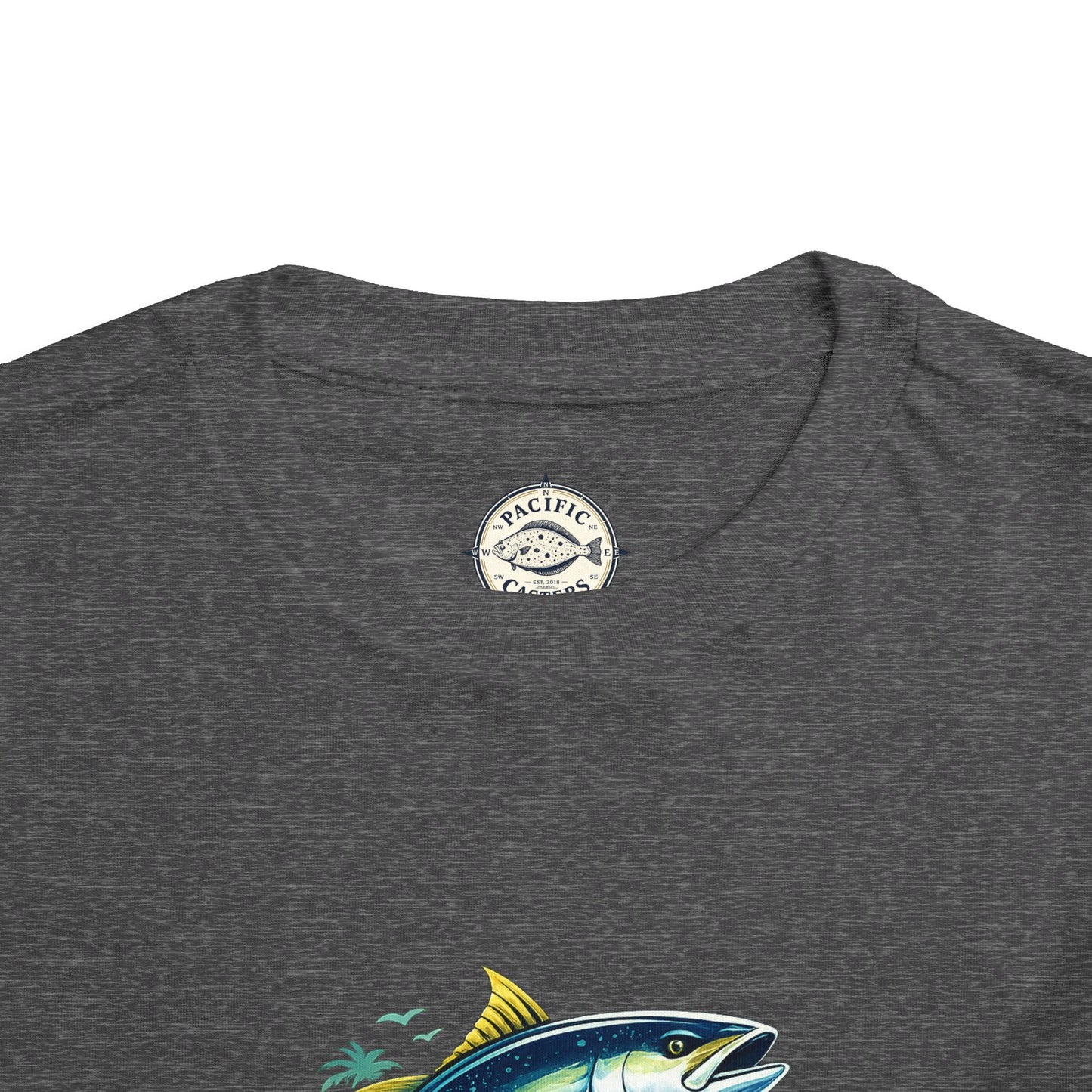 Pacific Casters Toddler Bluefin Tuna Fishing T-Shirt | Soft Coastal Kids Tee