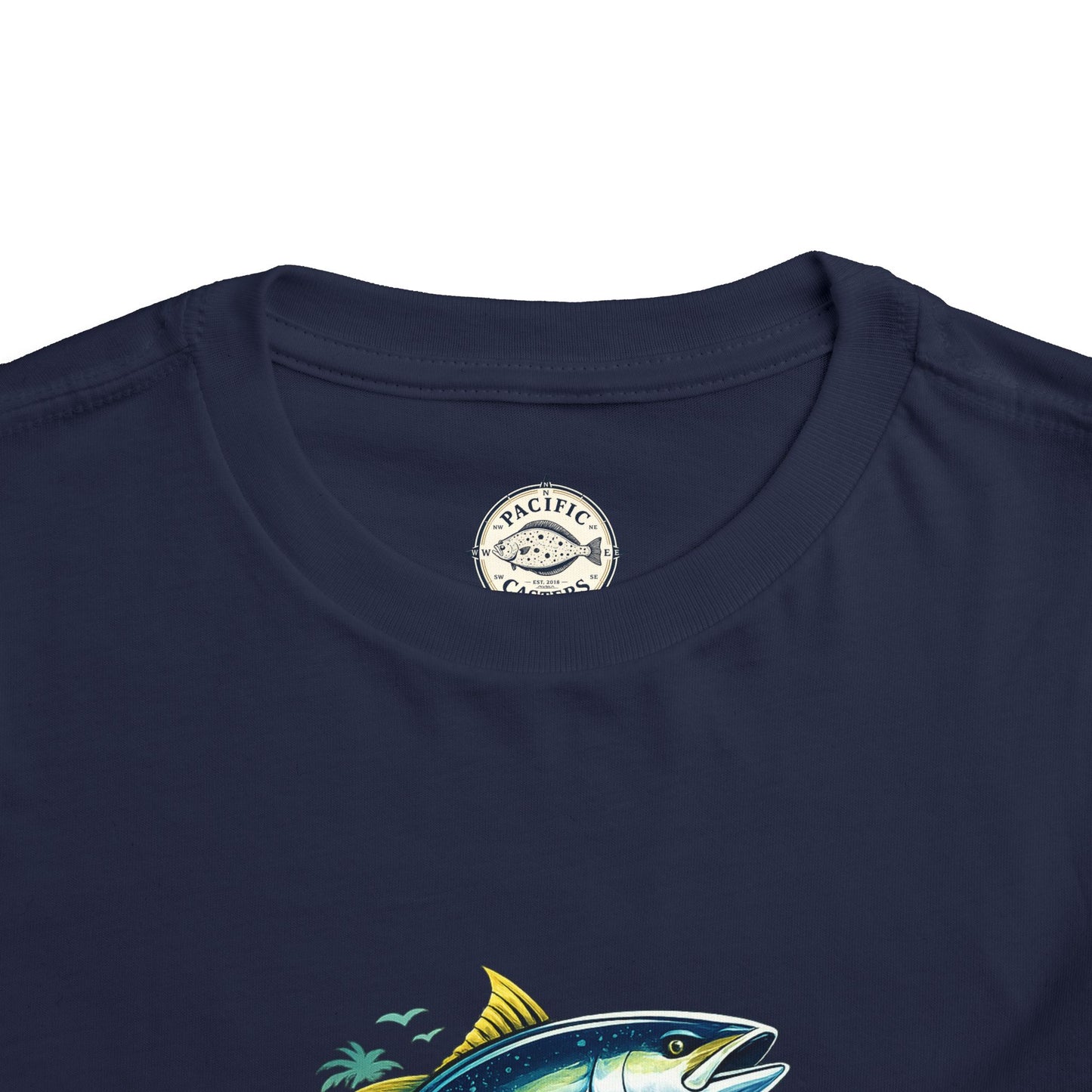 Pacific Casters Toddler Bluefin Tuna Fishing T-Shirt | Soft Coastal Kids Tee
